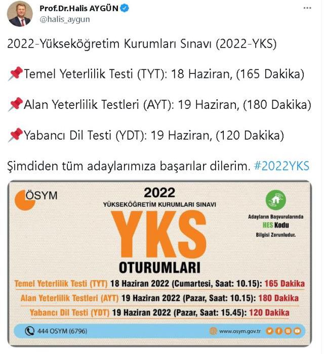 TYT-AYT sınav süresi kaç dakika oldu 2022? Üniversite sınav süreleri kaç dakika, kaç saat oldu? YKS, TYT, AYT, YDT sınav süreleri indi mi, kaç dk?