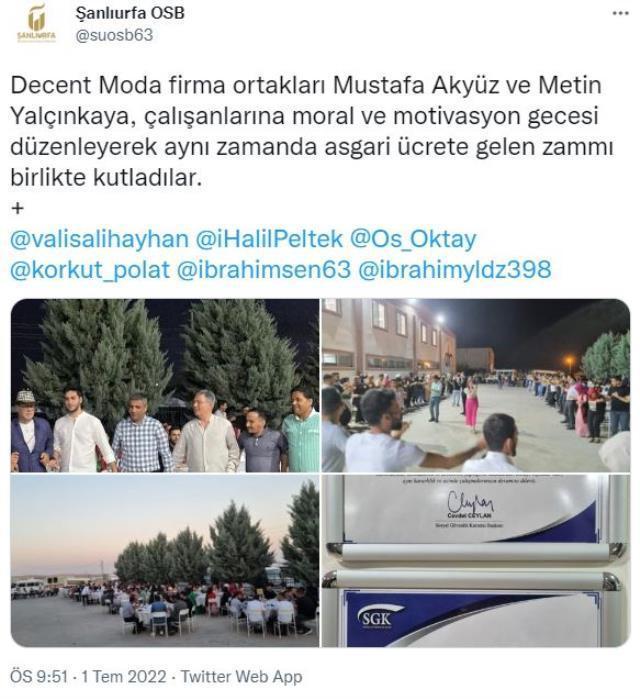 Şanlıurfa'da fabrika çalışanları asgari ücret zammını halay çekerek kutladı
