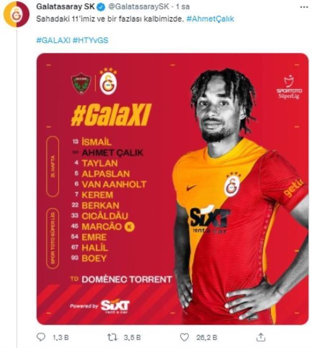Galatasaray'dan alkışlık hareket! Maç kadrosunda Ahmet Çalık'a da yer verildi