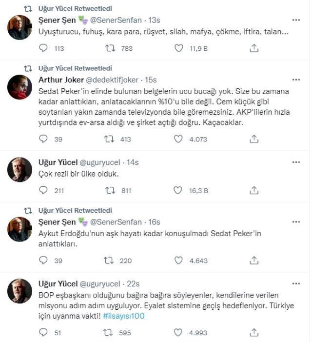 Oyuncu Uğur Yücel'in orman yangınları hakkında tweet attığı iddiası