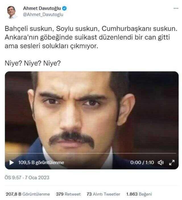 Davutoğlu, Sinan Ateş cinayeti üzerinden sordu: Seçim öncesi bu iş nereye varacak?