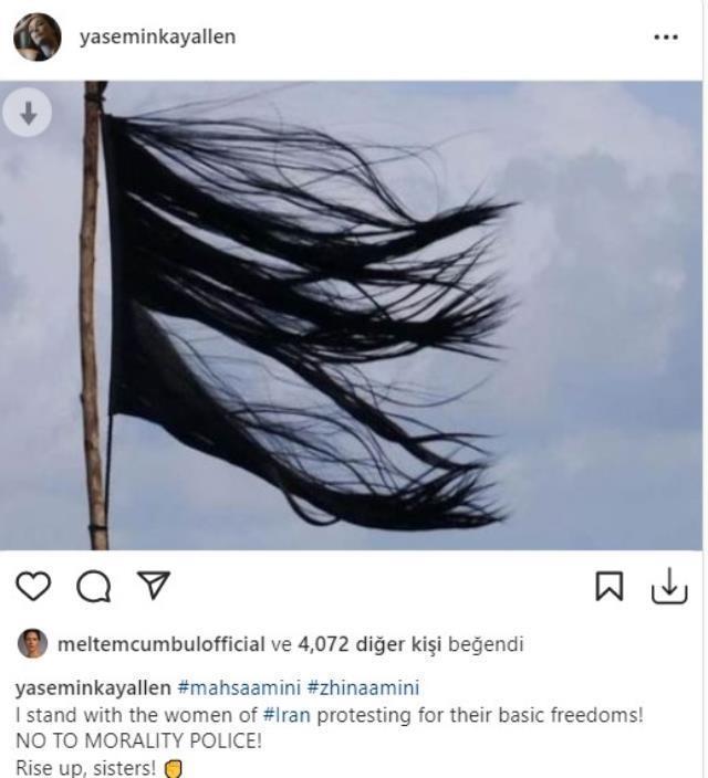 ÜNLÜ İSİMLERDEN BAŞÖRTÜ YASAĞINA UYMADIĞI İÇİN ÖLDÜRÜLEN 'MAHSA AMİNİ' PAYLAŞIMI!