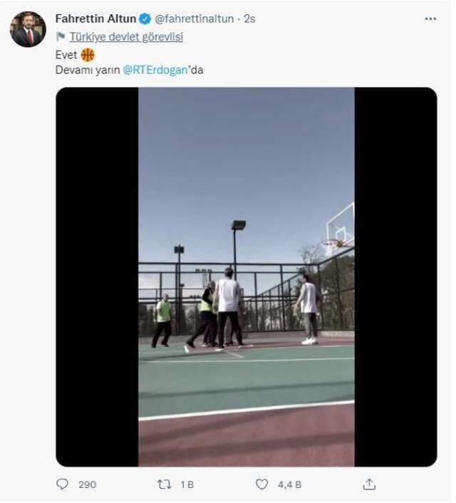Fahrettin Altun, Cumhurbaşkanı Erdoğan'ın basketbol oynadığı görüntüleri yayınladı