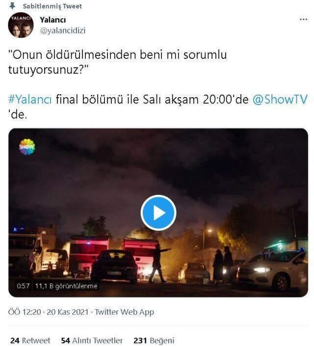Yalancı neden yok, final mi yaptı? Bugün Yalancı dizisi neden yok, bitti mi? 30 Kasım Salı Yalancı neden Show TV'de yok, günü mü değişti?
