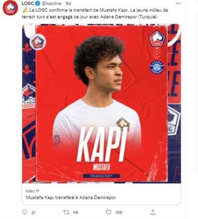 Gece yarısı herkesi şaşırtan transfer! Lille'den resmen Adana Demirspor'a geldi