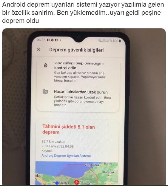 Depremden saniyeler önce telefonlara bildirim geldiği iddiası! Birçok kişi ekran görüntüsü paylaştı