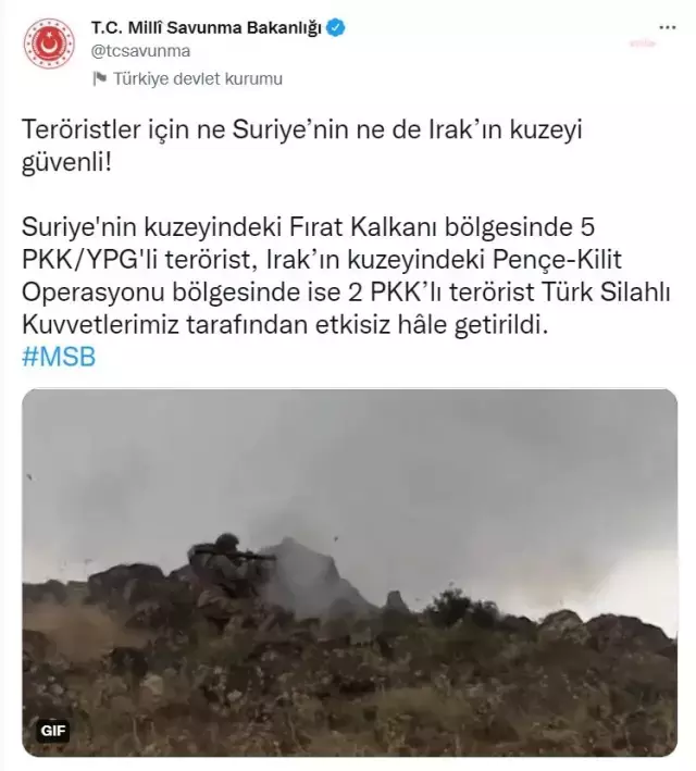 Mehmetçik PKK'ya göz açtırmıyor! Sınır ötesinde 7 terörist etkisiz hale getirildi