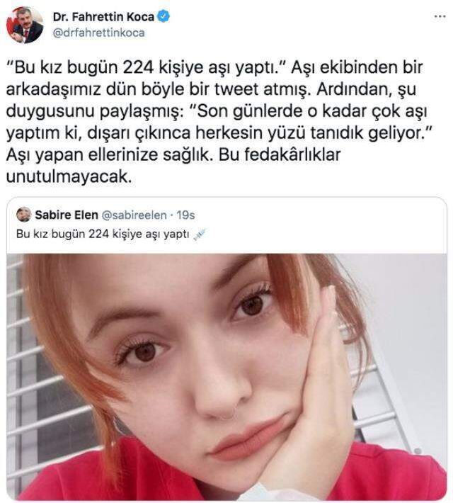 Bakan Koca, sağlık çalışanının fotoğrafını paylaştı: Bu fedakarlık unutulmayacak