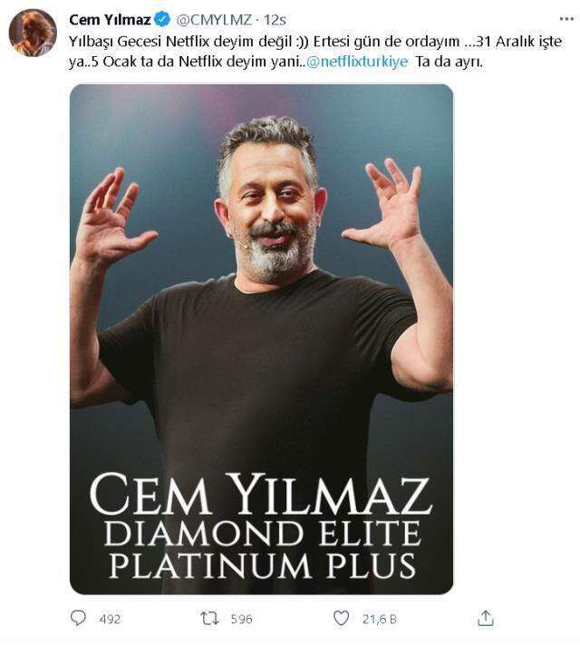 Cem Yılmaz yeni Stand-Up ne zaman çıkacak 2021? Cem Yılmaz Diamond Elite Platinum Plus gösterisi ne zaman, hangi platformda yayınlanacak?