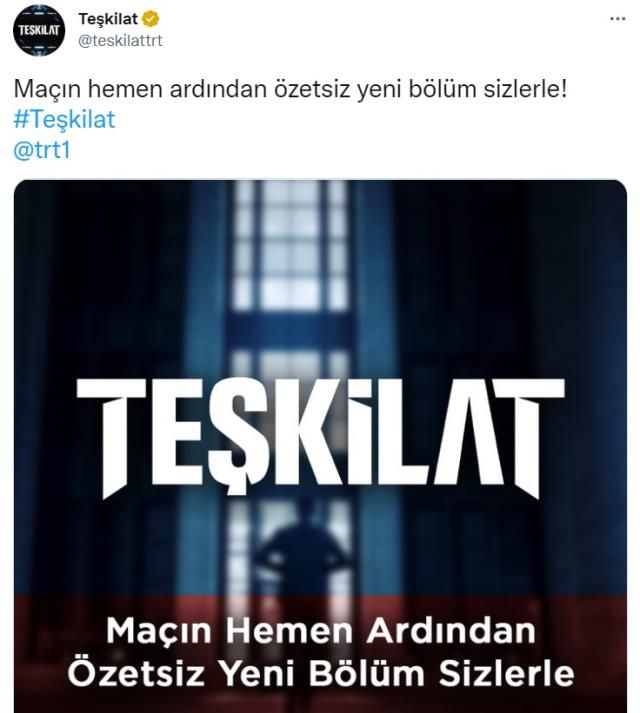 Teşkilat bugün var mı, yok mu? Teşkilat bu hafta var mı, geç mi başlayacak? TRT 1'de Teşkilat dizisi bu akşam var mı?