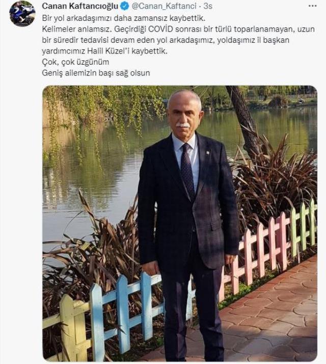 CHP İstanbul İl Başkan Yardımcısı Halil Küzel koronavirüs nedeniyle hayatını kaybetti