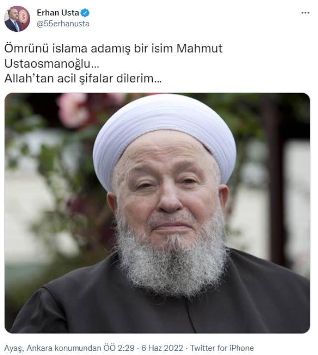 İYİ Partili Erhan Usta'nın İsmailağa Cemaati liderine yönelik 'şifa' mesajı sosyal medyada gündem oldu