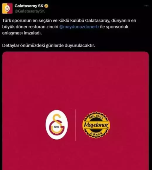 Maydonoz döner Galatasaray'a sponsor mu? Maydonoz Döner Galatasaray olayı nedir?