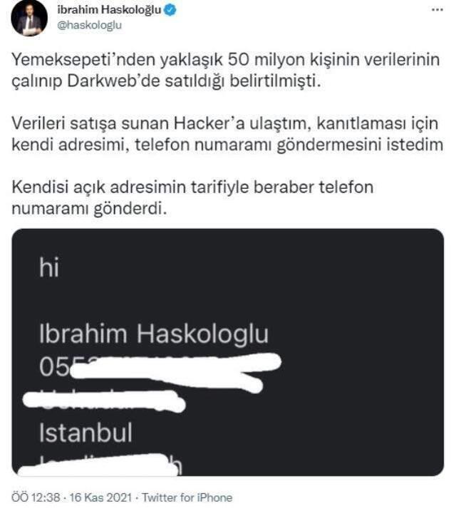 Yemeksepeti'nin hacklendiği iddialarını güçlendiren detay: Hackerler, gazeteciye evini tarif etti