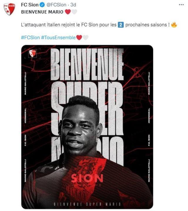 Son Dakika: Mario Balotelli resmen Sion'da! İşte Adana Demirspor'un kasasına giren para