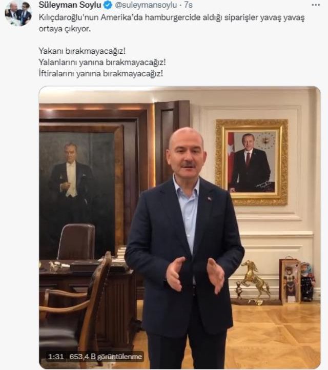 İçişleri Bakanı Soylu, CHP Genel Başkanı Kılıçdaroğlu hakkında suç duyurusunda bulunacağını belirtti