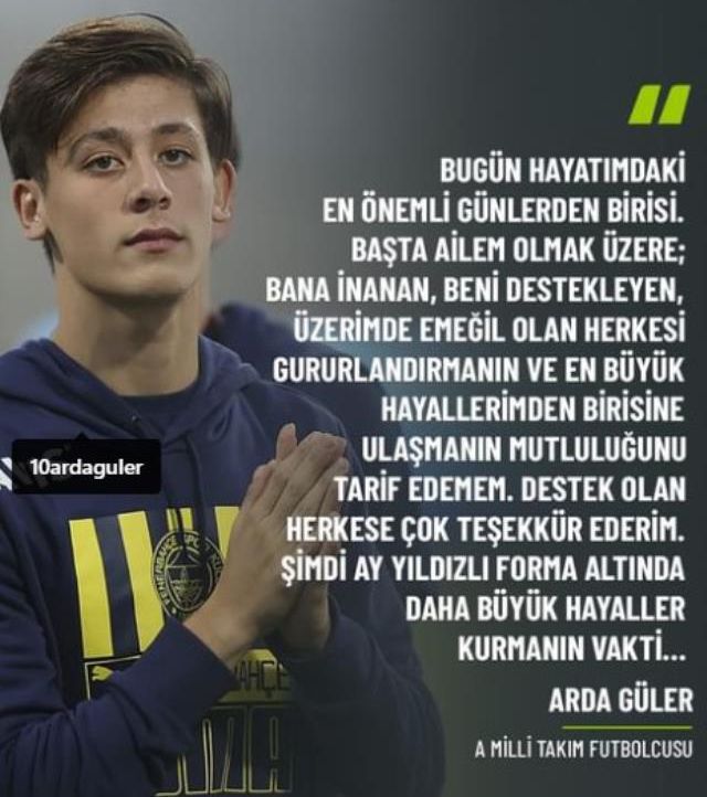 Arda Güler'den A Milli Takım'a davet edilmesine ilk yorum: Daha büyük hayaller kurmanın vakti
