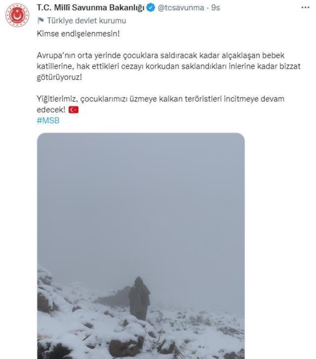 MSB: YİĞİTLERİMİZ, TERÖRİSTLERİ İNCİTMEYE DEVAM EDECEK!