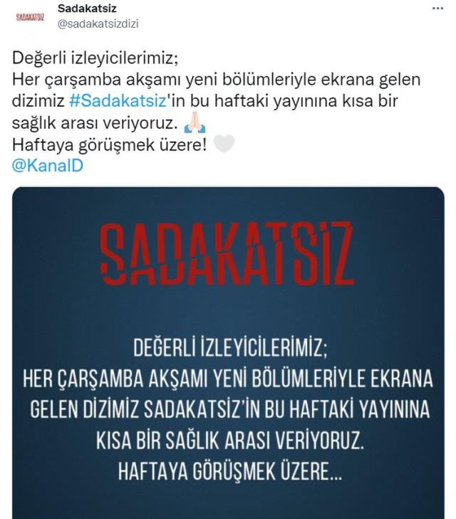 Sadakatsiz bu akşam var mı, yok mu? Bu akşam Sadakatsiz dizisi var mı? Sadakatsiz yeni bölüm ne zaman? Sadakatsiz 47. bölüm ne zaman?