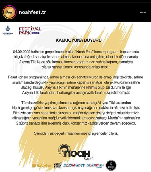 Aleyna Tilki... 'SEBEPSİZ İPTAL' DEDİ, FESTİVAL KOMİTESİ 'KEYFİ İPTAL ETTİ' DEDİ!