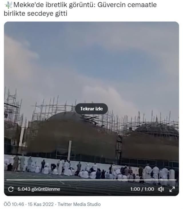 Kabe'de güvercinin cemaatle birlikte secde ettiği iddia edildi! Gerçek çok başka çıktı