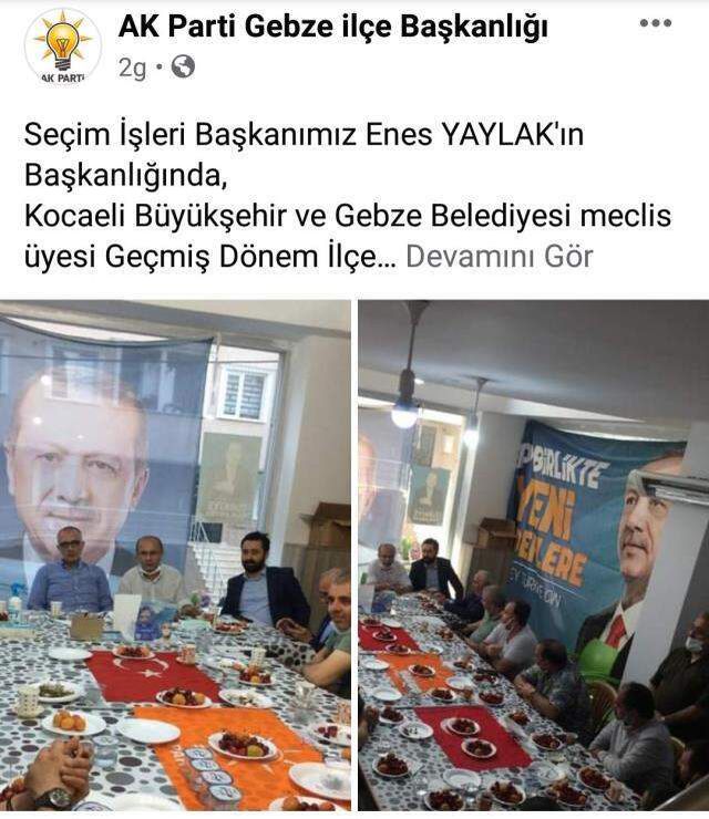 AK Parti'nin ilçe toplantısında Türk Bayrağı sofra bezi yapıldı! Skandal fotoğraflara tepki yağdı