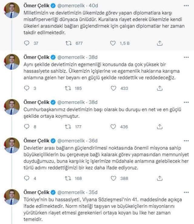 10 büyükelçinin geri adımına AK Parti'den ilk yorum: Cumhurbaşkanımız güçlü bir duruş gösterdi