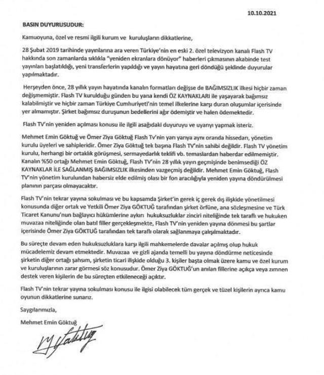 Flash TV'de yeni dönem öncesi yayın politikası krizi! Yüzde 50 ortak mahkemeye gidiyor