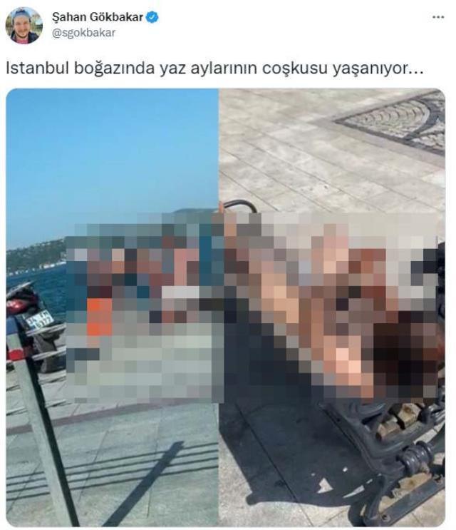 Bebek sahilinde infial yaratan görüntülere bir yorum da Şahan Gökbakar'dan geldi