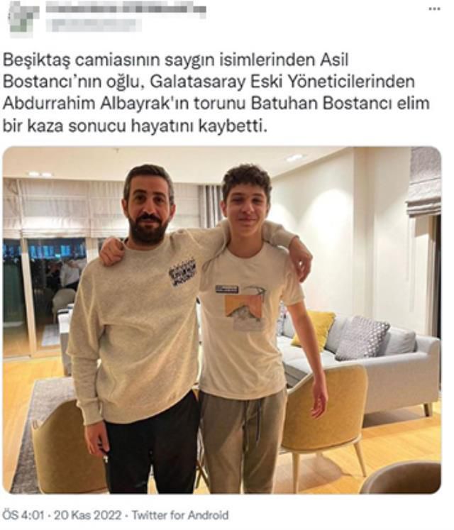 Abdurrahim Albayrak'ın 15 yaşındaki torunu AVM'nin balkonundan düşerek yaşamını yitirdi