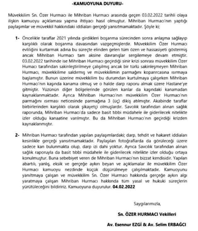 Eşini dövdüğü iddia edilen Özer Hurmacı sessizliğini bozdu: Gerçeği yansıtmıyor