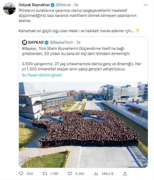 Baykar'dan istihdam iddialarına yalanlama: TSKGV'ye bağlı şirketlerden 20 yıldan bu yana hiç kimseyi işe almadık