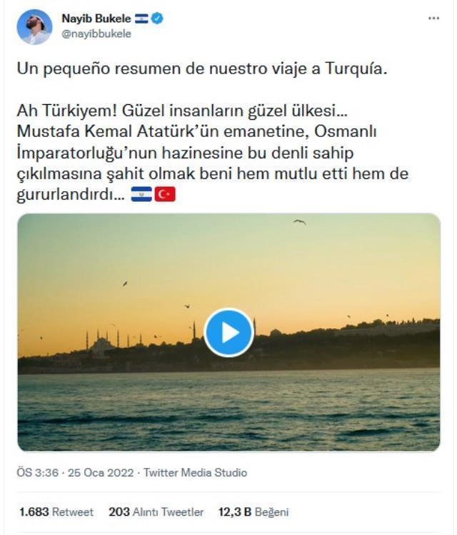 El Salvador Başkanı Bukele'den yeni paylaşım: Ah Türkiyem