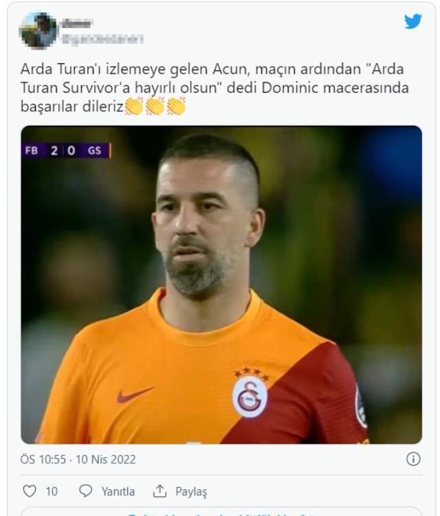 Fenerbahçe maçının son 10 dakikasında forma giyen Arda Turan'ın görüntüsü gündem oldu