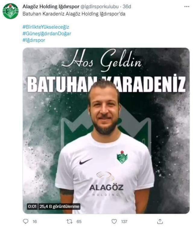 Batuhan Karadeniz'den herkesi şaşırtan karar! Yeni adresi Iğdırspor oldu