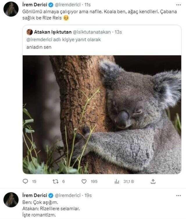 İrem Derici'den sevgilisi Atakan Işıktutan'a romantizm göndermesi