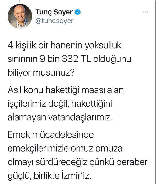 İzmir Büyükşehir Belediyesi'nde en düşük işçi maaşına gösterilen tepkilere Başkan Soyer'den yanıt: Asıl konu hak ettiğini alamayanlar