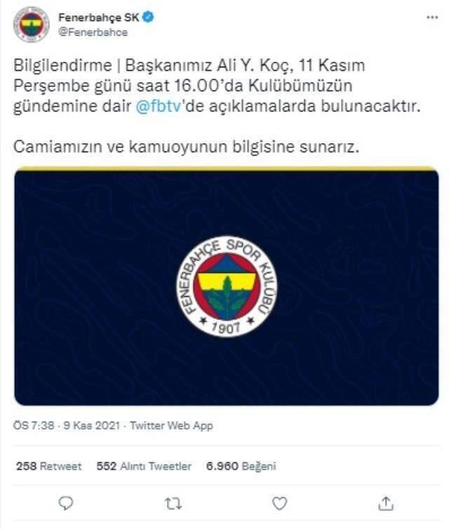 İstifaya davet edilen Ali Koç'tan ilk hareket geldi! FB TV'ye çıkıyor