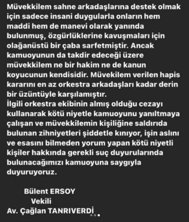 Tutuklanan orkestra ekibinin 'Hayatımızı mahvettin' dediği Bülent Ersoy, suçlamalara yanıt verdi