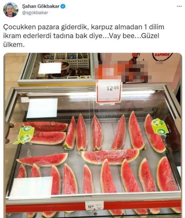 Şahan Gökbakar, karpuzun dilimlenerek satılmasına tepki gösterdi