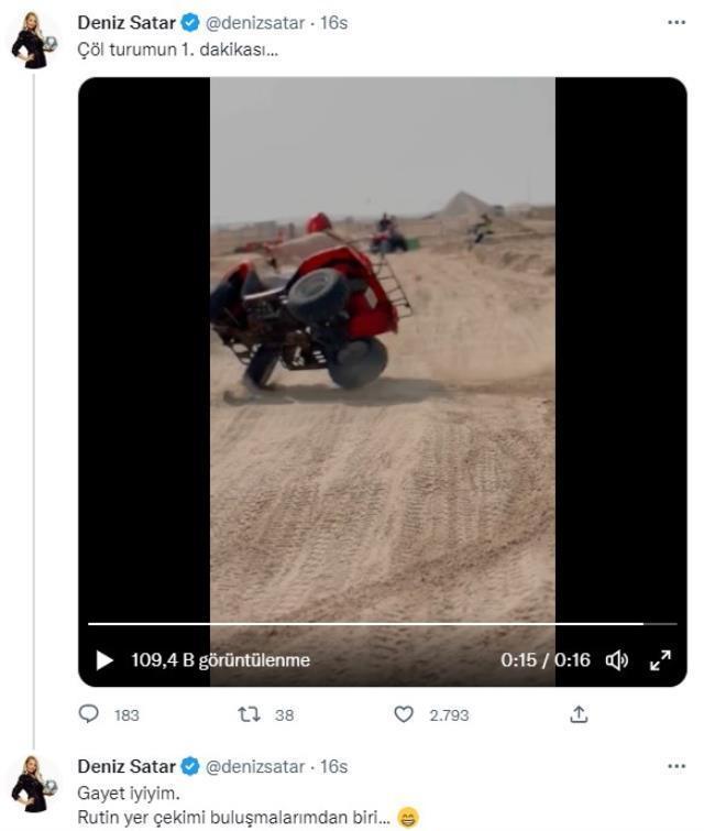 Ünlü sunucu Deniz Satar ölümden döndü! Dev motorun altında kalmaktan son anda kurtuldu