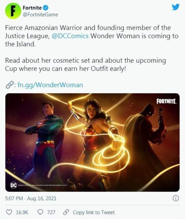 Wonder Woman, Fortnite'a geliyor!