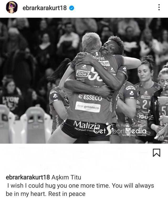 Ebrar Karakurt'tan İstanbul'da hayatını kaybeden voleybolcu takım arkadaşına veda: Keşke bir kez daha sarılabilseydim