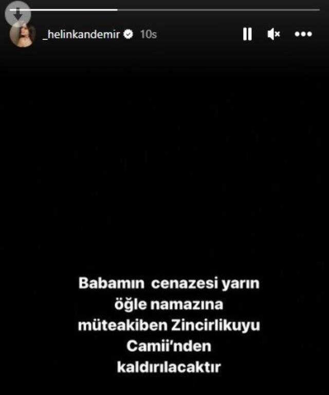 Genç oyuncu Helin Kandemir'in babası hayatını kaybetti