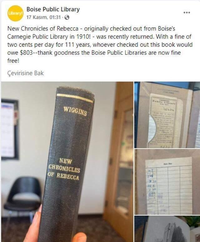 Kitabın gizemi! 110 yıl önce ödünç alınmıştı! Birdenbire ortaya çıktı!
