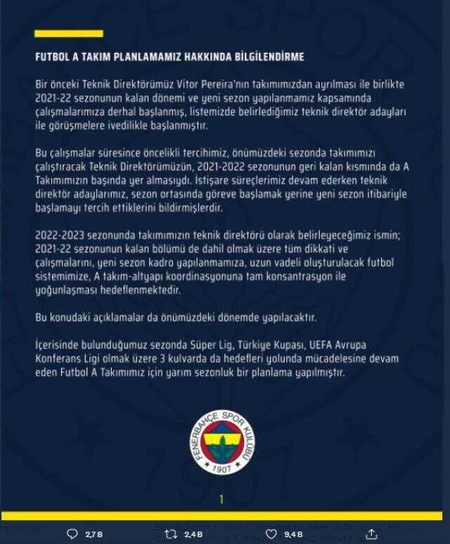 Son Dakika! Fenerbahçe'nin yeni teknik direktörü İsmail Kartal oldu
