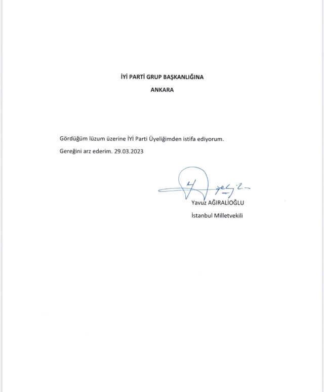 Akşener, Ağıralioğlu'nun istifasını sunacağı yarınki randevusunu iptal etti: İstifa tek taraflı karar verme usulüdür