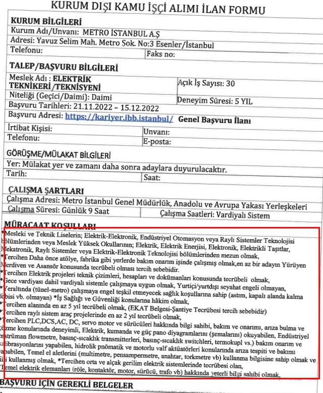 Metro İstanbul personel alımı ne zaman, başvuru nasıl yapılır?