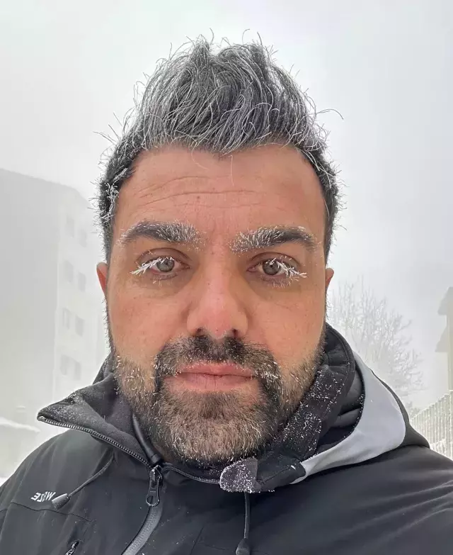Kent buz kesti, dışarı çıkanların kaş ve kirpikleri donuyor