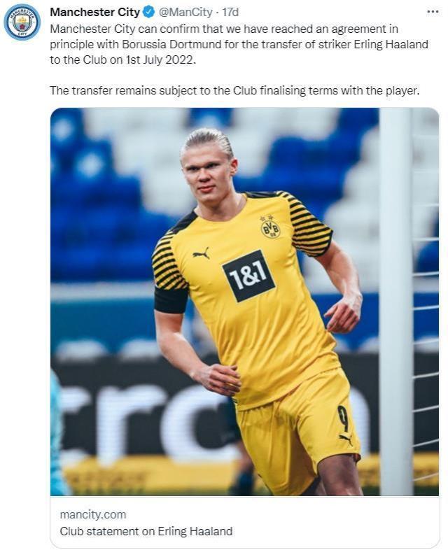 Son Dakika: Yılın transferi gerçekleşti! Erling Haaland resmen Manchester City'de